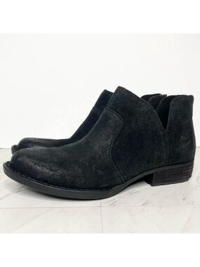 Born Kerri Black Distressed Suede Bootie 8M
